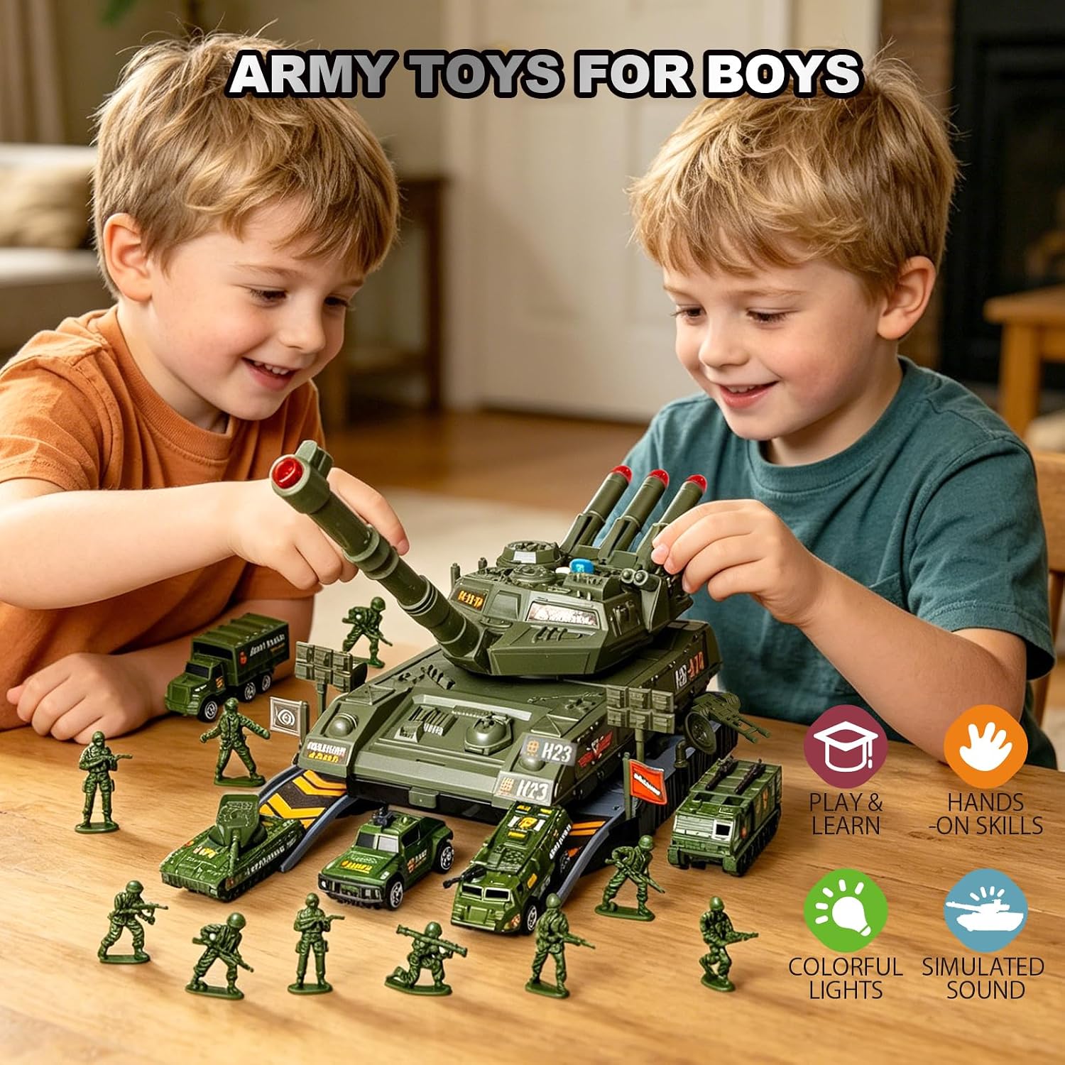 Army Tank Toys Playset,Military Toys Playset ,Army Toys for Boys 6-8