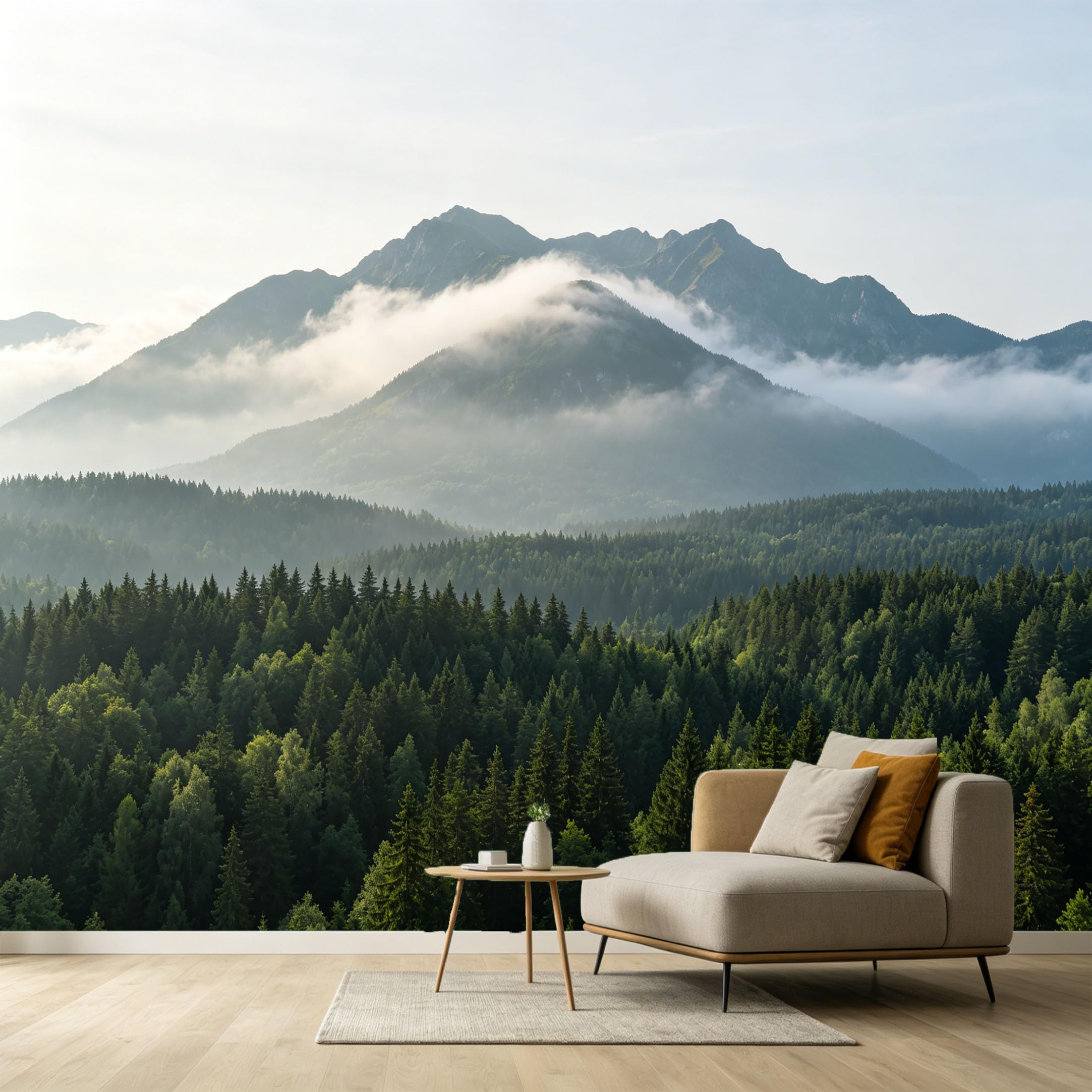 Custom Size Wall Murals Mountain Lake Forest Landscape Modern 3D Scenic View SelfAdhesive Wall Fabric Removable Large Wallpaper for Photo Living Room