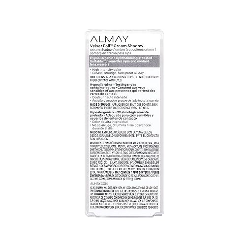 Miniatura 3 de Almay Sombra de terciopelo en crema, forro plateado, 0.36 fl. oz., sombra de ojos metálica