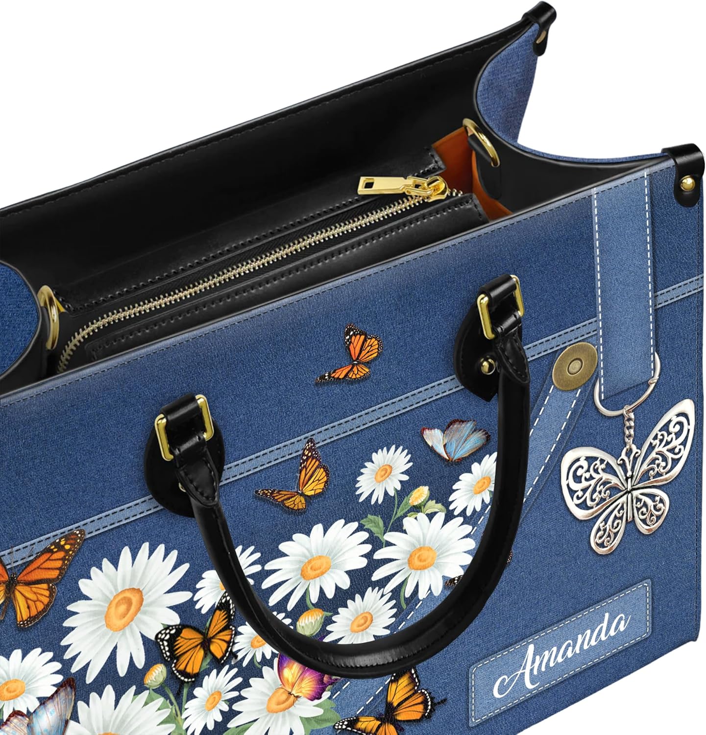 Personalized Leather Handbag with Your Name and Zipper, Perfect Gifts for Christian Women - Mother's Day Gifts for Mom - Image 4