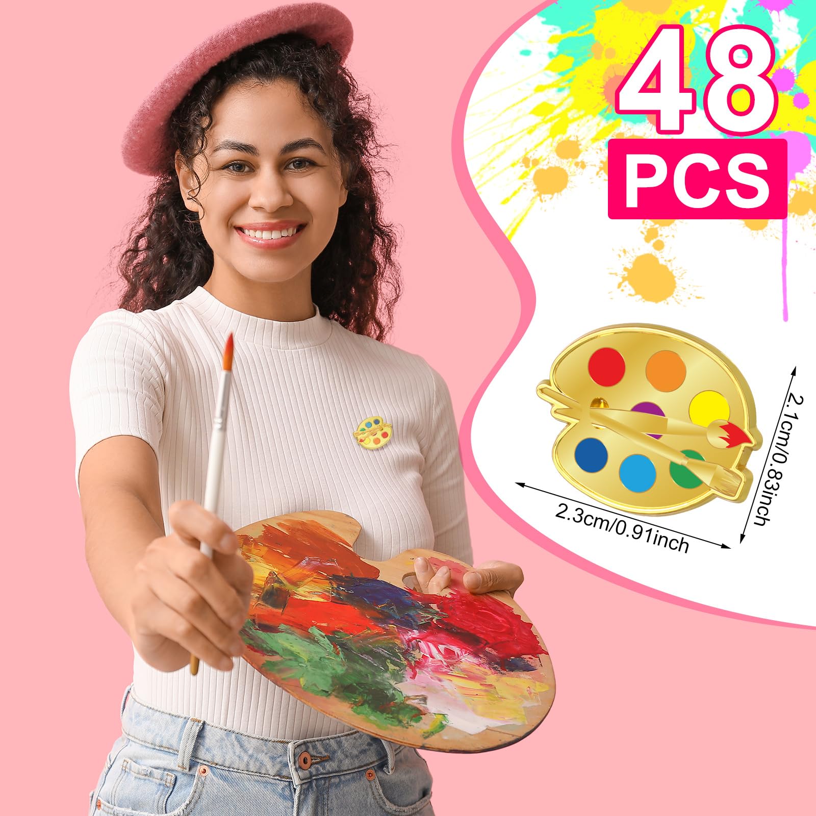Liliaafar Farbpalette und Pinsel, Künstler, Emaille, Anstecknadel, Hut, Krawattennadeln, Set, Kunstmotive Broschen für Abschluss, Klassenkameraden, Freunde, Kunstliebhaber, Studenten, Lehrer