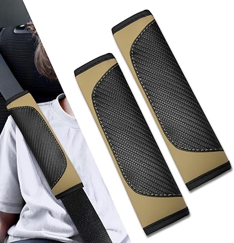 Vista 23 de 2 fundas para cinturón de seguridad de automóvil, almohadillas suaves para cinturón de seguridad, fundas para el cuello, protector de correa de Verde
