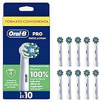 Oral-B Testina Di Ricambio PRO Cross Action Bianca, Confezione Da 10 Testine