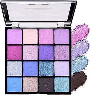 DuoZeng 16 Colors Glitter Purple Eyeshadow Palette,Shimmer Matte Eyeshadow Makeup Palette Pallet Highly Pigmented Waterproof Smokey Powder Pressed Blue Eye Shadow Palette