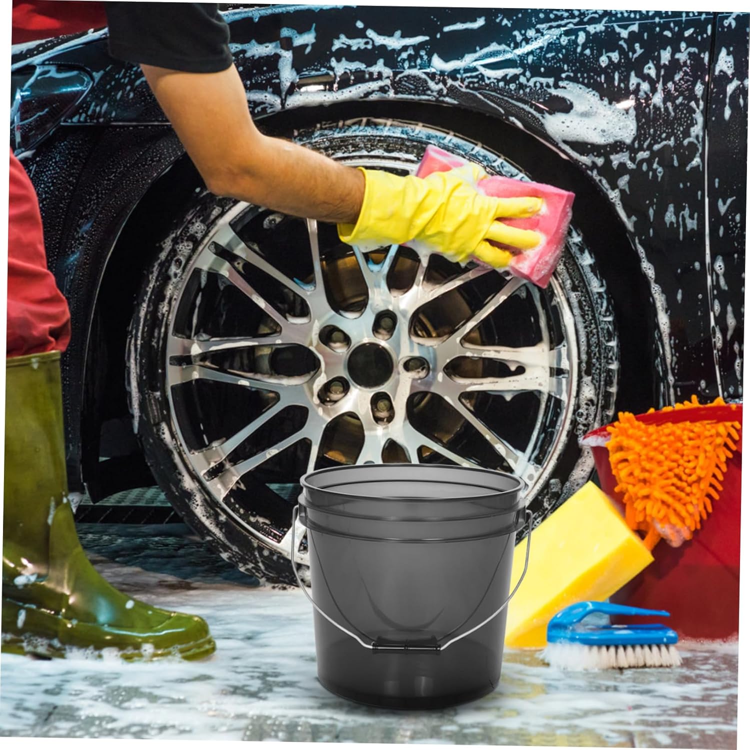 Versatile Portable Water Bucket Ergonomic Handle for Home Cleaning Car Washing Camping and Bathing Thickened Plastic Design for and Storage