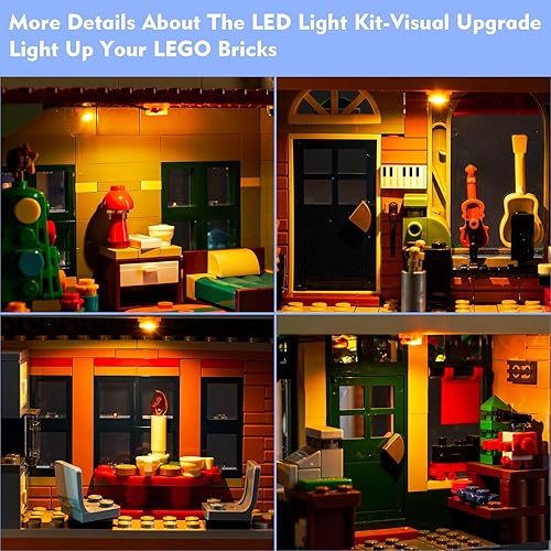 Miniatura 3 de Kit de luces LED para Lego Holiday Main Street 10308, control remoto mejorado, juego de iluminación creativo, accesorios compatibles con Lego 10308