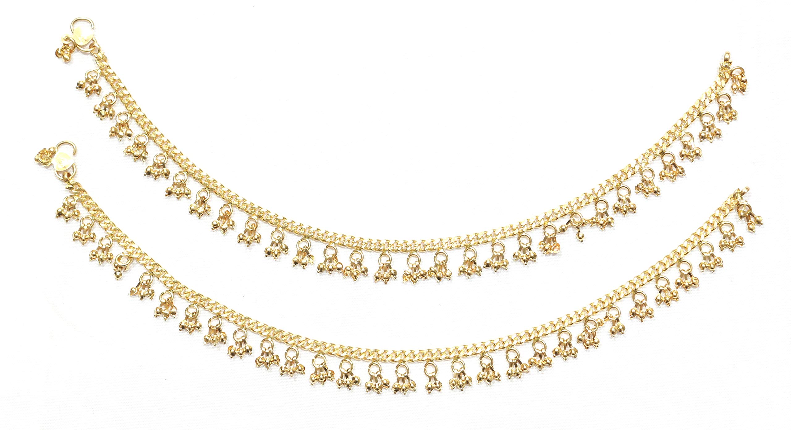Deccani Handicrafts Metal Alloy Siri Muvva Pattern Ver 2 Anklets for Girls, 10.2-inch (Gold) � (B07VR7QWMK) Amazon Price History, Amazon Price Tracker