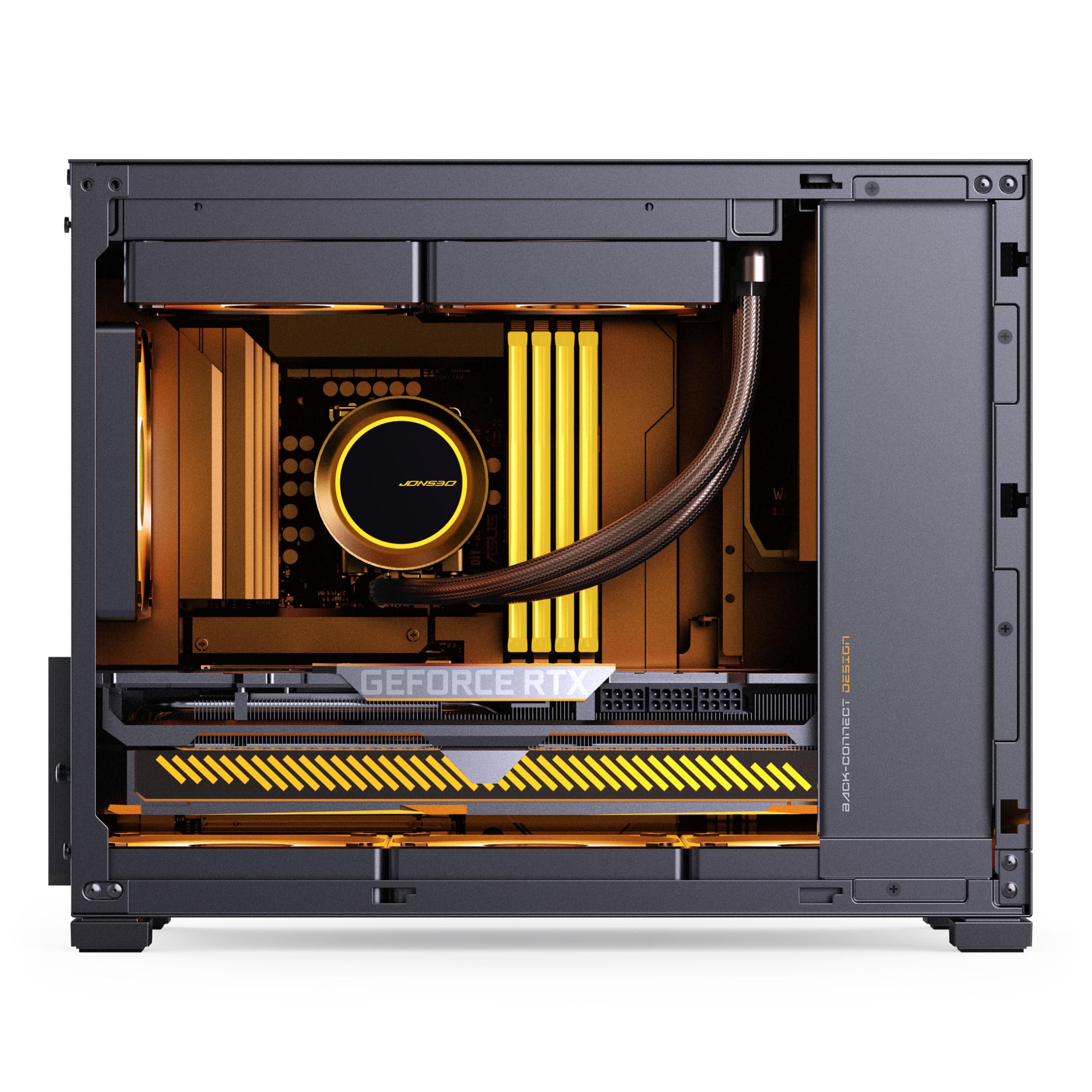 Jonsbo D32 STD Mesh Case PC Nero | Mini Case per Micro-ATX, compatibile con Back-Connect, forte flusso d'aria, compatto e elegante per build da gaming