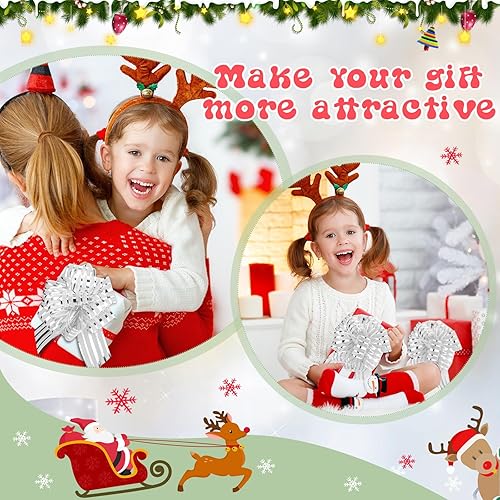 Miniatura 39 de Poen 24 lazos de organza de Navidad de 6 pulgadas, lazos grandes para envolver regalos, manualidades, para envolver regalos con cinta para cestas