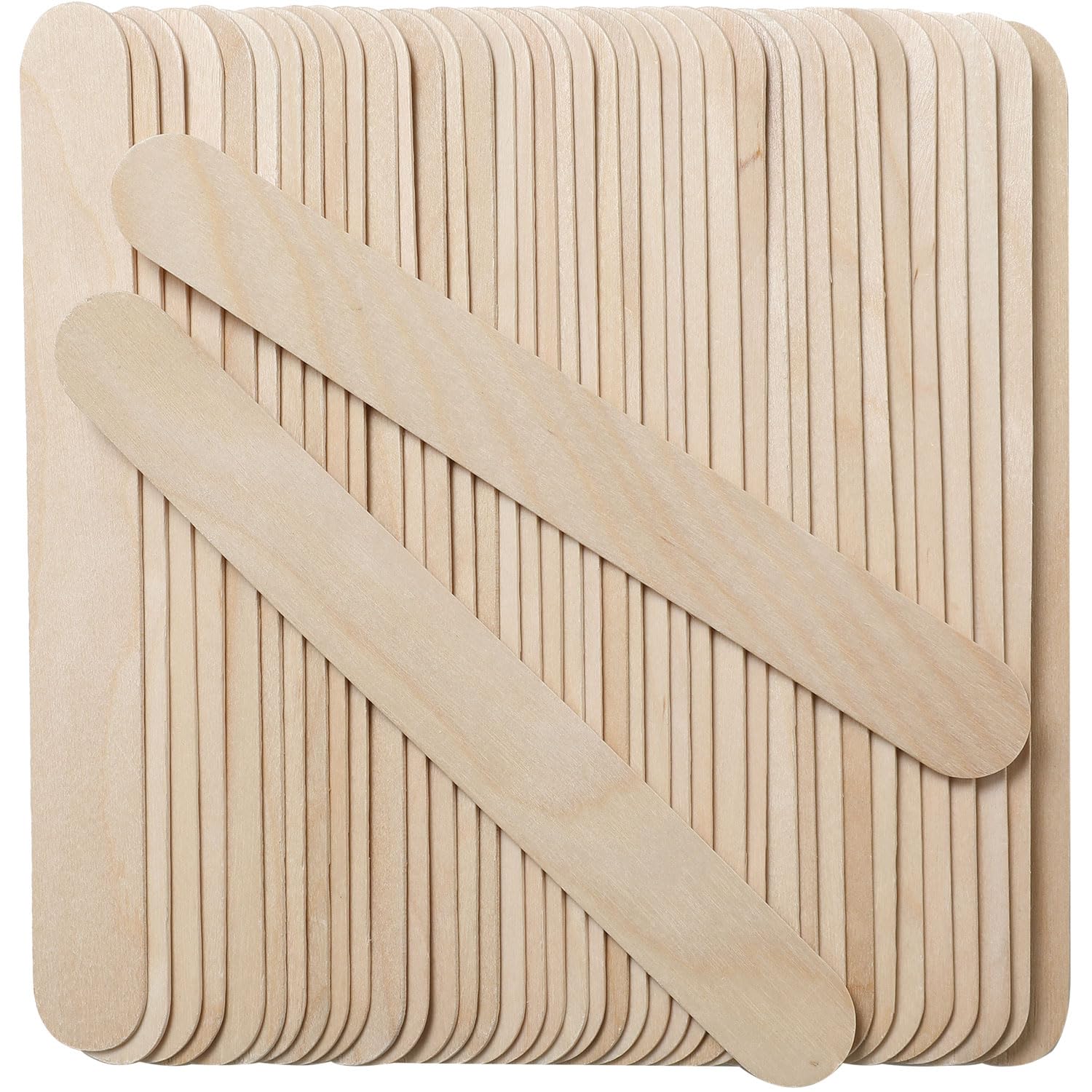 Palitos para manualidades de 8 pulgadas, 56 piezas de madera natural extra grandes, palitos de helado, depresores de lengua grandes, etiquetas para plantas, suministros de depilación y