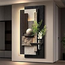 3D Wall Art Decor Glow Sculpture LED, Artificial Greenery Sandstone