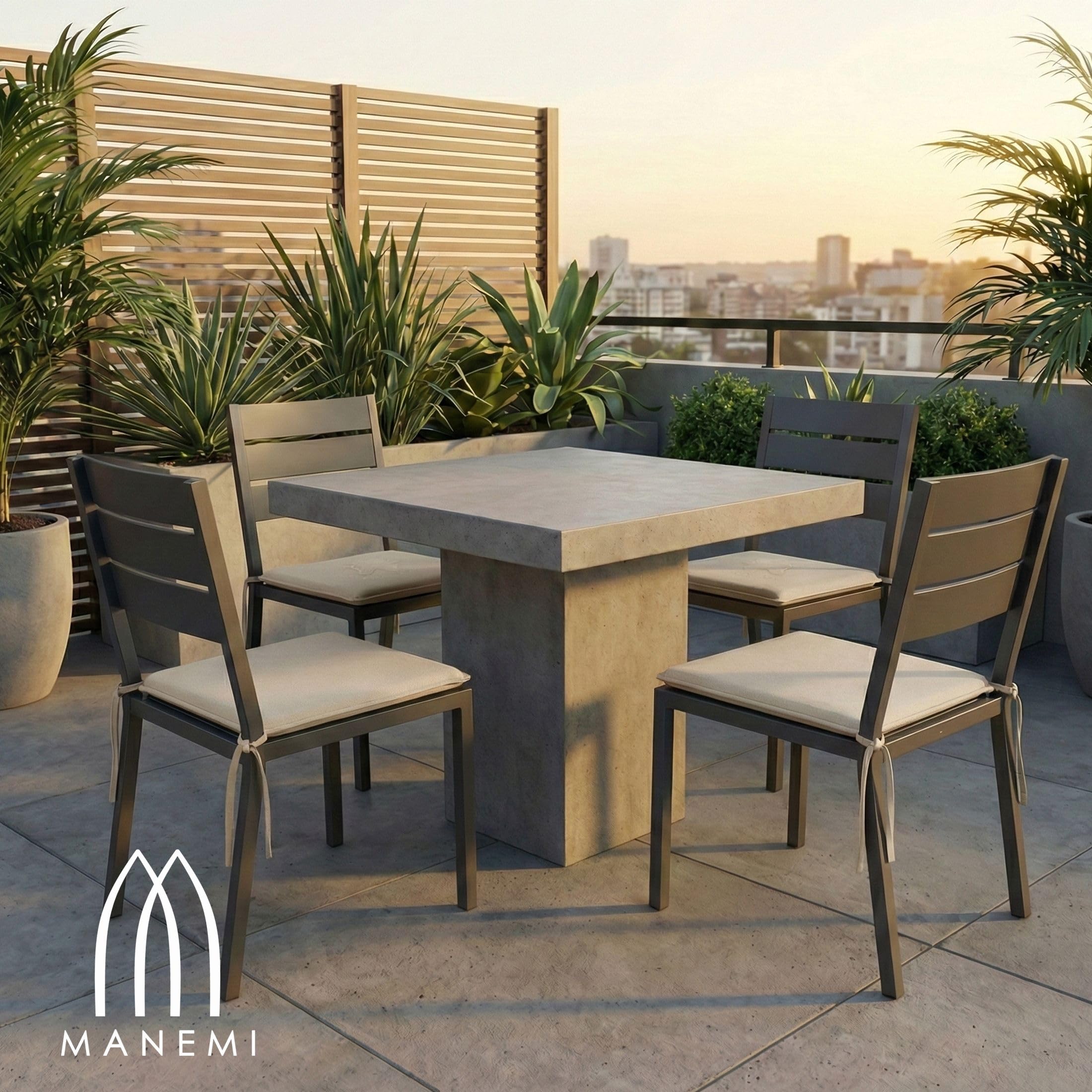 Pack 6 Cojín para silla 40x40x2 cm｜Repelente al agua y fácil de limpiar｜Con cintas de sujeción｜Funda con cremallera desmontable｜Uso interior y exterior｜Ideal para comedor, terraza, jardín u oficina