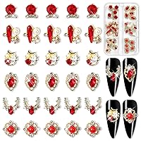 Vista 8 de 30 Pcs Heart Nail Charms and Crystals for Nails Heart Charms for Nails Green Blue Red Heart Nail Rhinestones Big Crystals Nail Gems 3D Heart