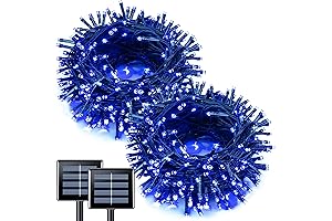 JMEXSUSS Blue Solar Christmas Lights: Festive Lighting for Outdoor Spaces
