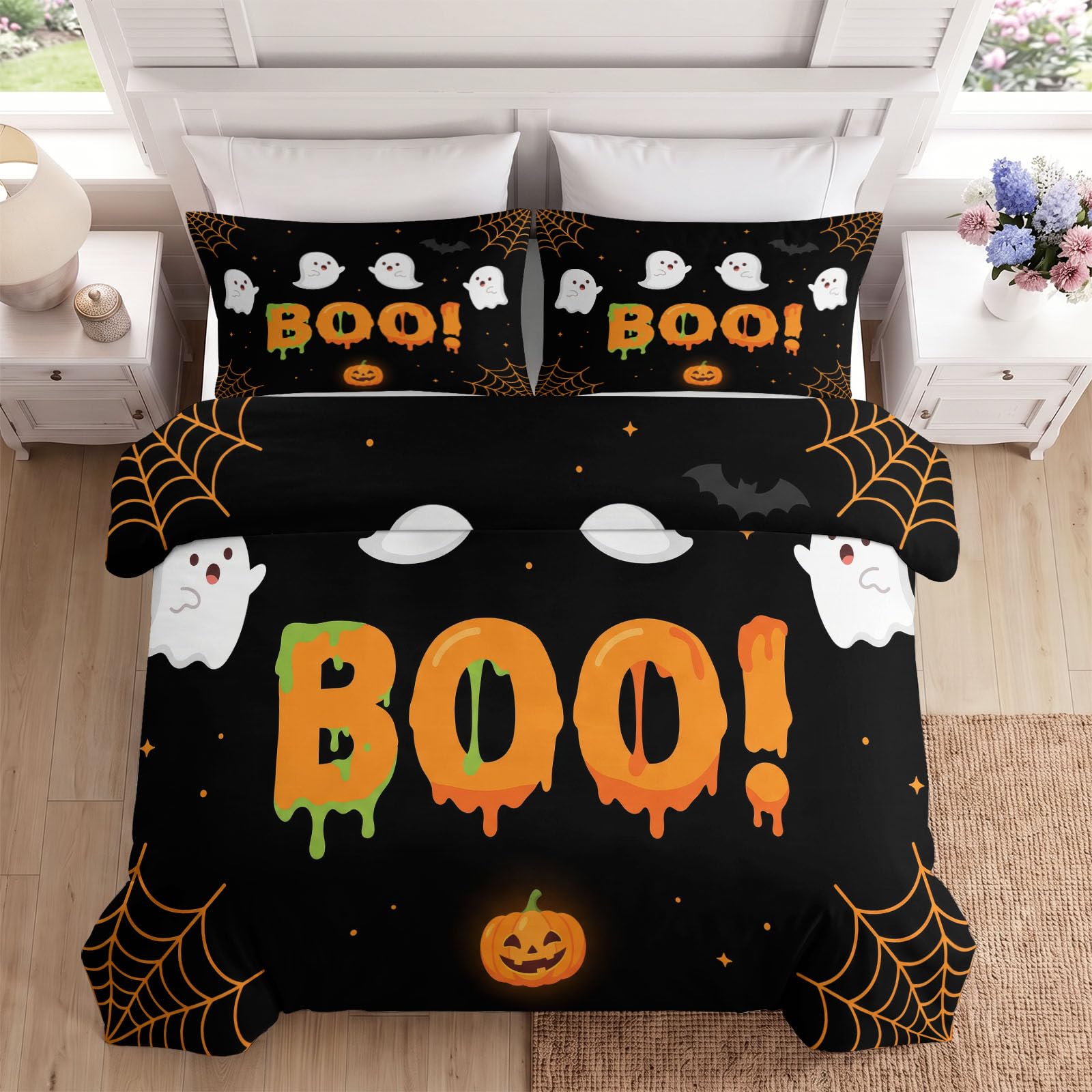 Zestaw poszewek na kołdrę na Halloween 90 x 190 z zamkiem błyskawicznym