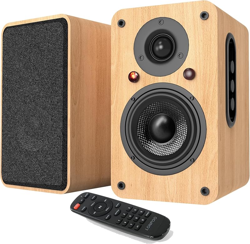 LONPOO LP-42X Bluetooth Polchangszóró HDMI ARC-val, 100W RMS, 4" Szénszálas Mélynyomó, Optikai/Koaxiális/USB/AUX Bemenet, Fejhallgató Kimene