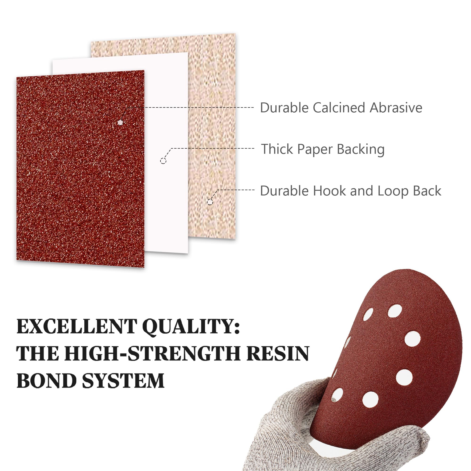 S SATC Sanding Discs 120 Grit 110PCS Orbital Sander Discs 125mm Hook and Loop Round Orbital Sander Pads for Sanding - Image 2