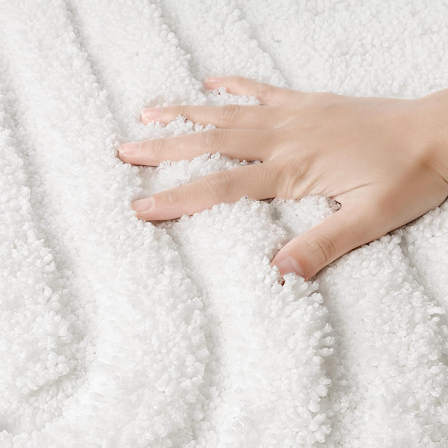 Sunlit 24"x60" Boho Decorative Textured Bathroom Rugs Runner, Mid Century Modern Extra Long Non-Slip Absorbent Soft Bath Mat, Organic Modern Floor Mat Bath Runner Dry Fast Machine Washable, White