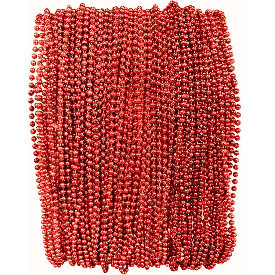 Cuentas de Mardi Gras de 33 pulgadas, 7 mm, 6 docenas, 72 piezas, collar de cuentas de plástico con cuentas de doble bloón de colores, collar de cuentas para manualidades, bricolaje, joyería, fiesta