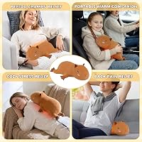 Pătură electrică portabilă MewMix cu design de capibara, pernă încălzită prin USB cu oprire automată pentru gât, spate, umeri și abdomen, ideală pentru fete în perioada menstruației 3