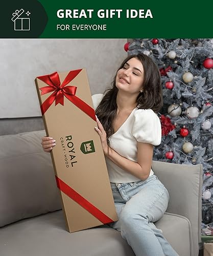 Miniatura 62 de Royal Craft - Bandeja de bambú para bañera con soporte para libro y vino Bambú Negro,Negro (plegable),Bambú carbonizado (marrón),Gris