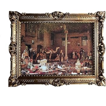Made In Italy Basar Kamel Ziege Tauben Brunnen Orient Oriental Orientalische Bilder Bild Mit Rahmen Wandbild 90x70cm Kunstdrucke Und Gemalde Retro Repro Antik Fur Cafe Bar Home Buro Praxis Amazon De Kuche