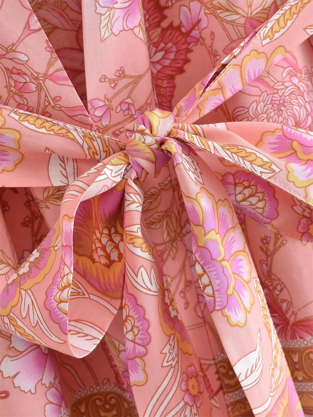 Rayon bawełniane okrycie styl plażowy vintage krótki szlafrok kwiatowy nadruk strój kąpielowy okrycie kobiety