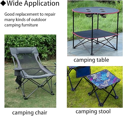 Miniatura 6 de Paquete de 4 patas de repuesto para silla de campamento, patas de reparación resistentes para taburete de silla plegable, pieza de accesorios para