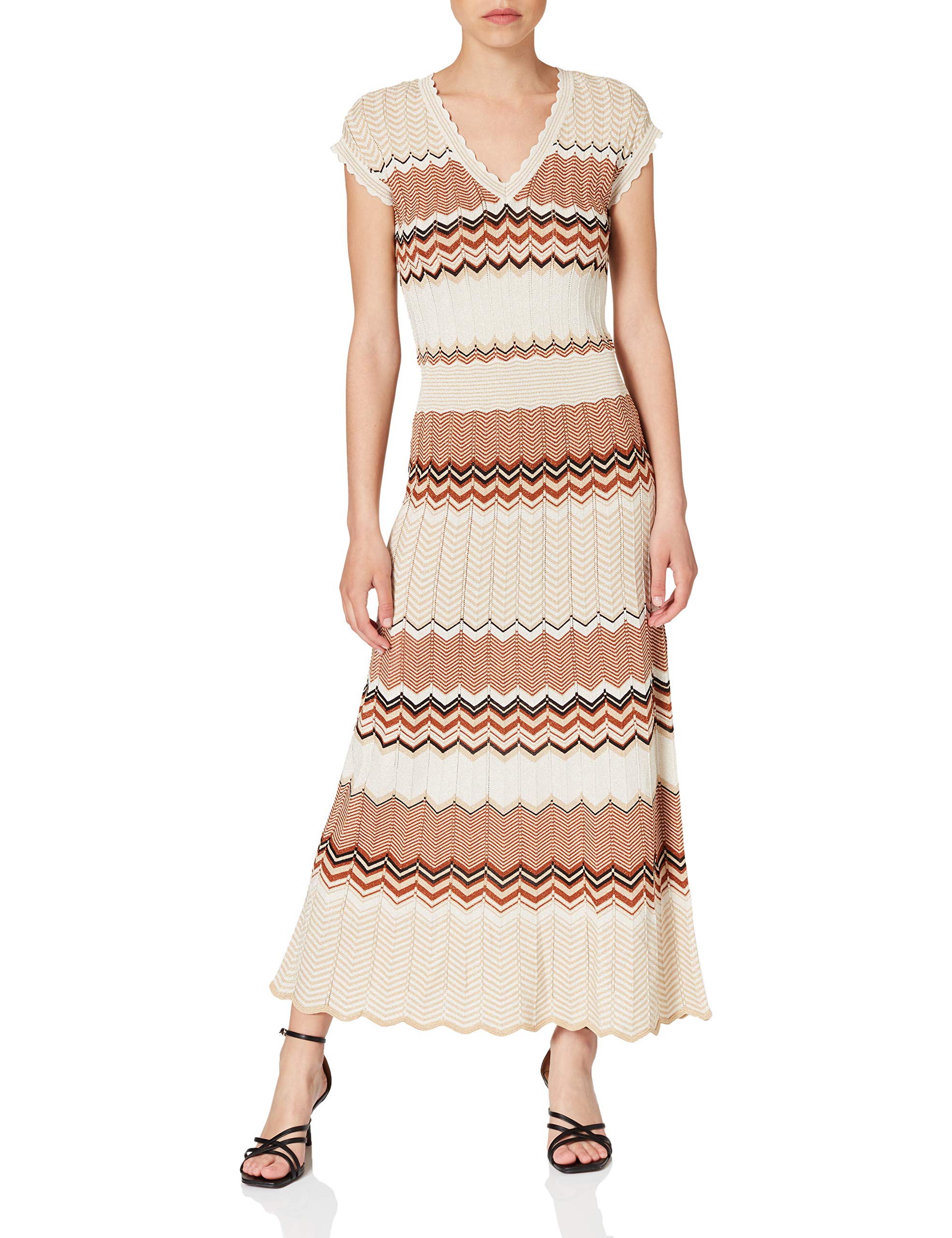 Morgan Dress Long Right Sweater with Chamois s Stripes