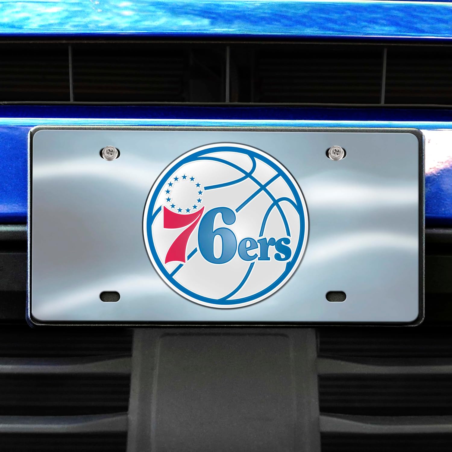 FANMATS 27560 NBA - Philadelphia 76ers Stainless Steel Front License Plate with Large 3D Molded Team Metal Emblem