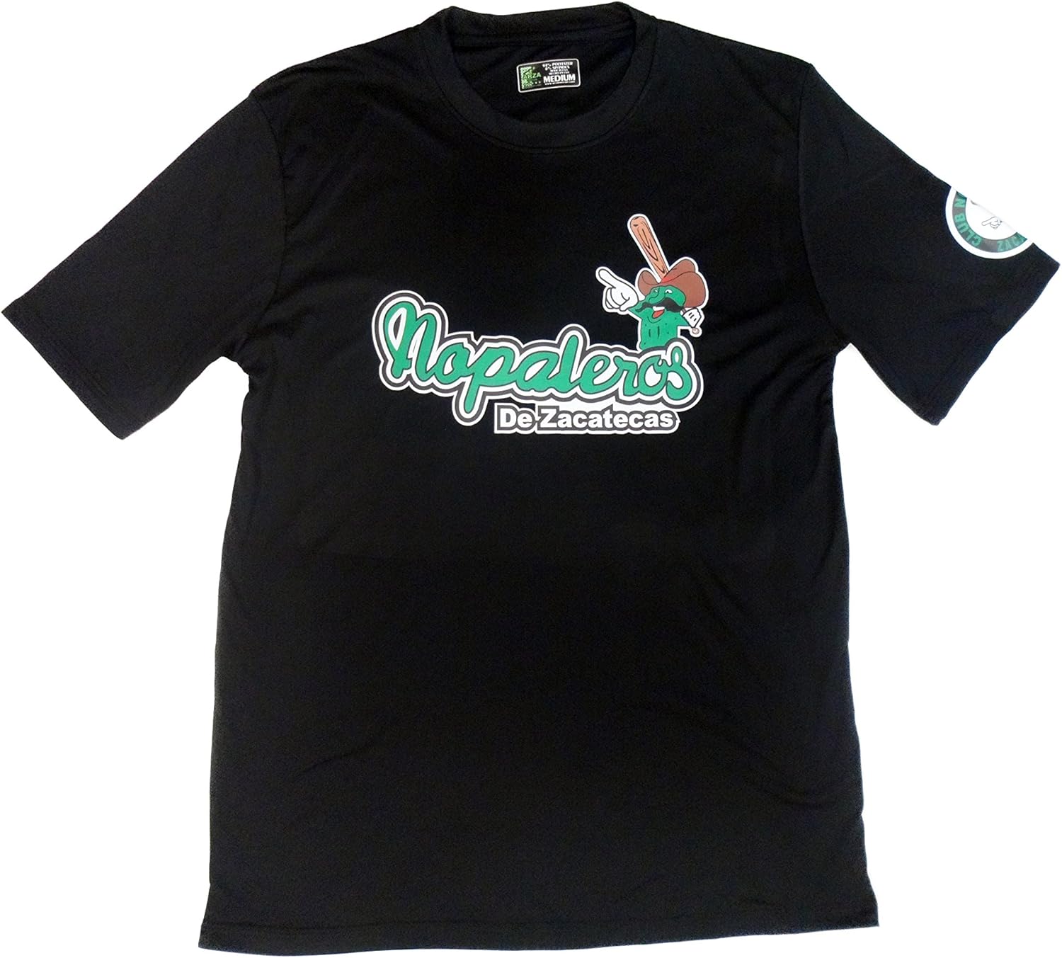 Nopaleros Baseball Men's Slim Fit Jersey de Zacatecas (Black)