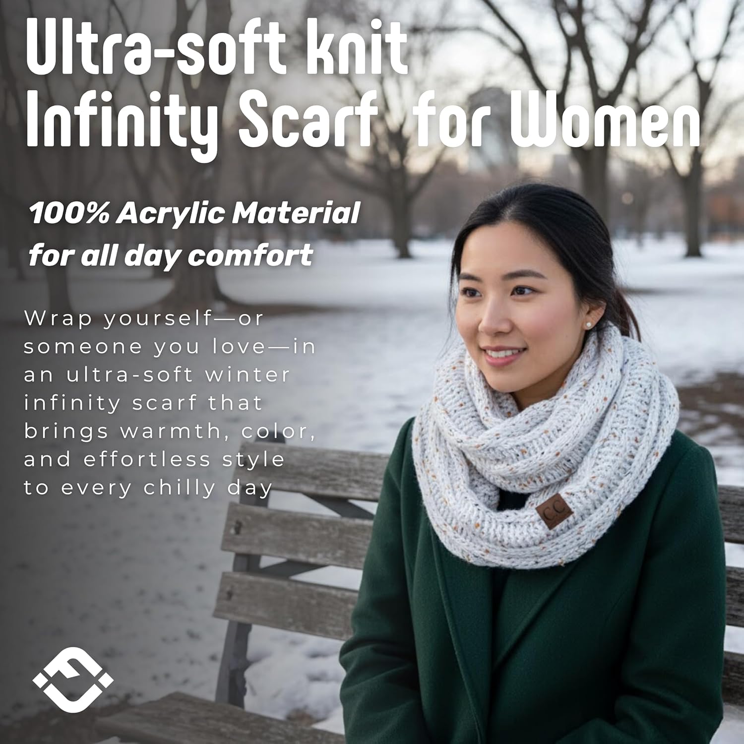 Funky Junque Infinity Scarf for Women – Oversized Chunky Winter Scarf, Colorful Fall Scarves, Soft Sweater Wrap Cozy Style - Image 2