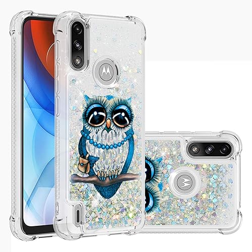 Miniatura 1 de OOPKINS Glitter Liquid Case for Moto E7 Power Sparkle Floating Luxury Shiny Quicksand Clear Soft TPU Silicone Shockproof Protective Bumper Thin