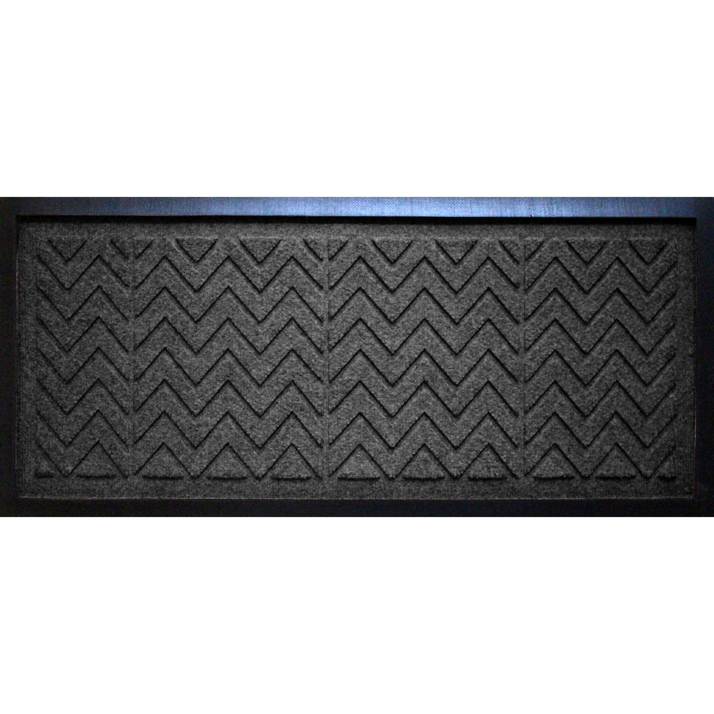 Aqua Shield Chevron Boot Tray Mat, 15" x 36", Charcoal