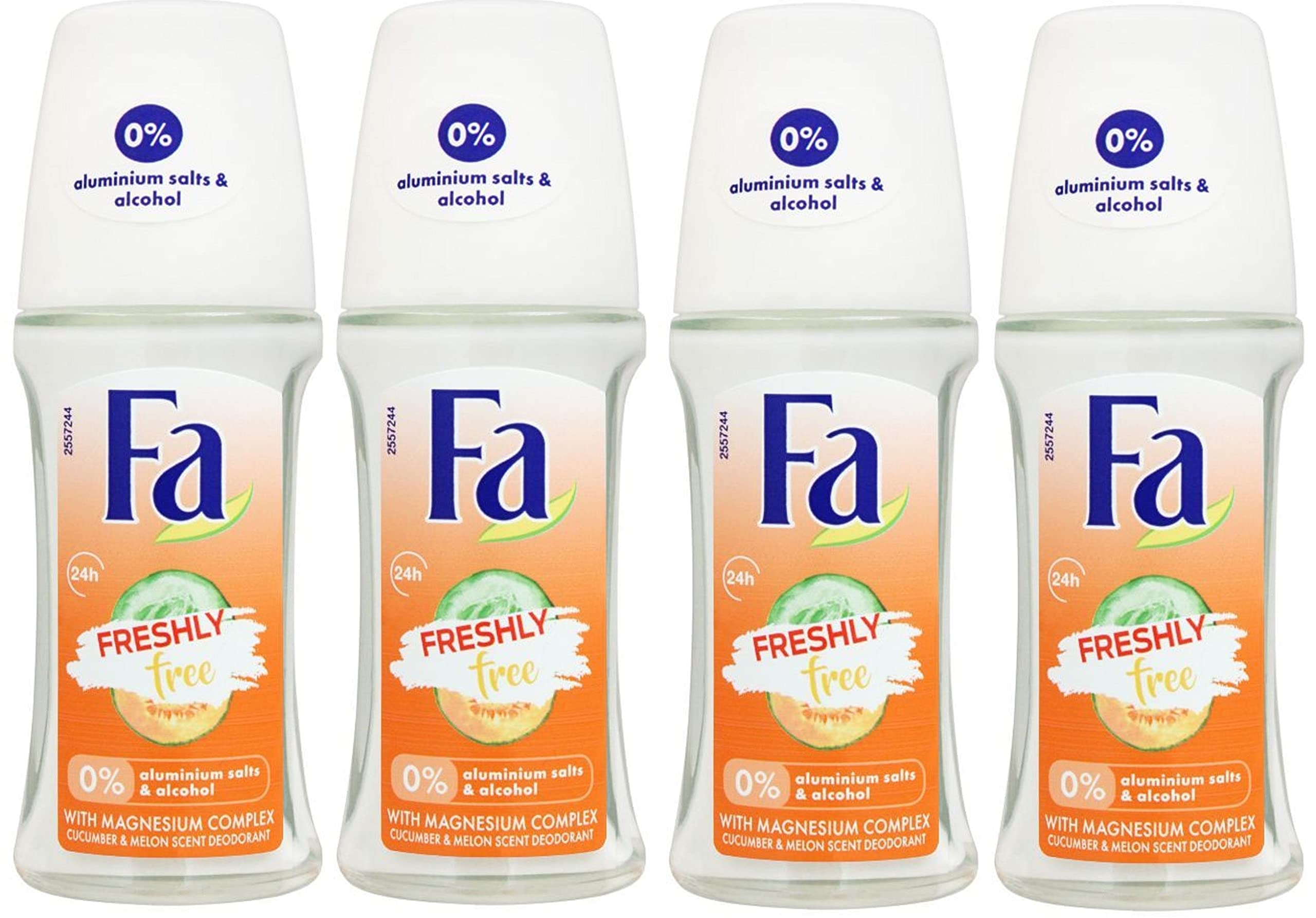 Fa Deodorant 1.7 Ounce Roll-on, Men & Women, 50ml - 4 Pack (Cucumber Melon)