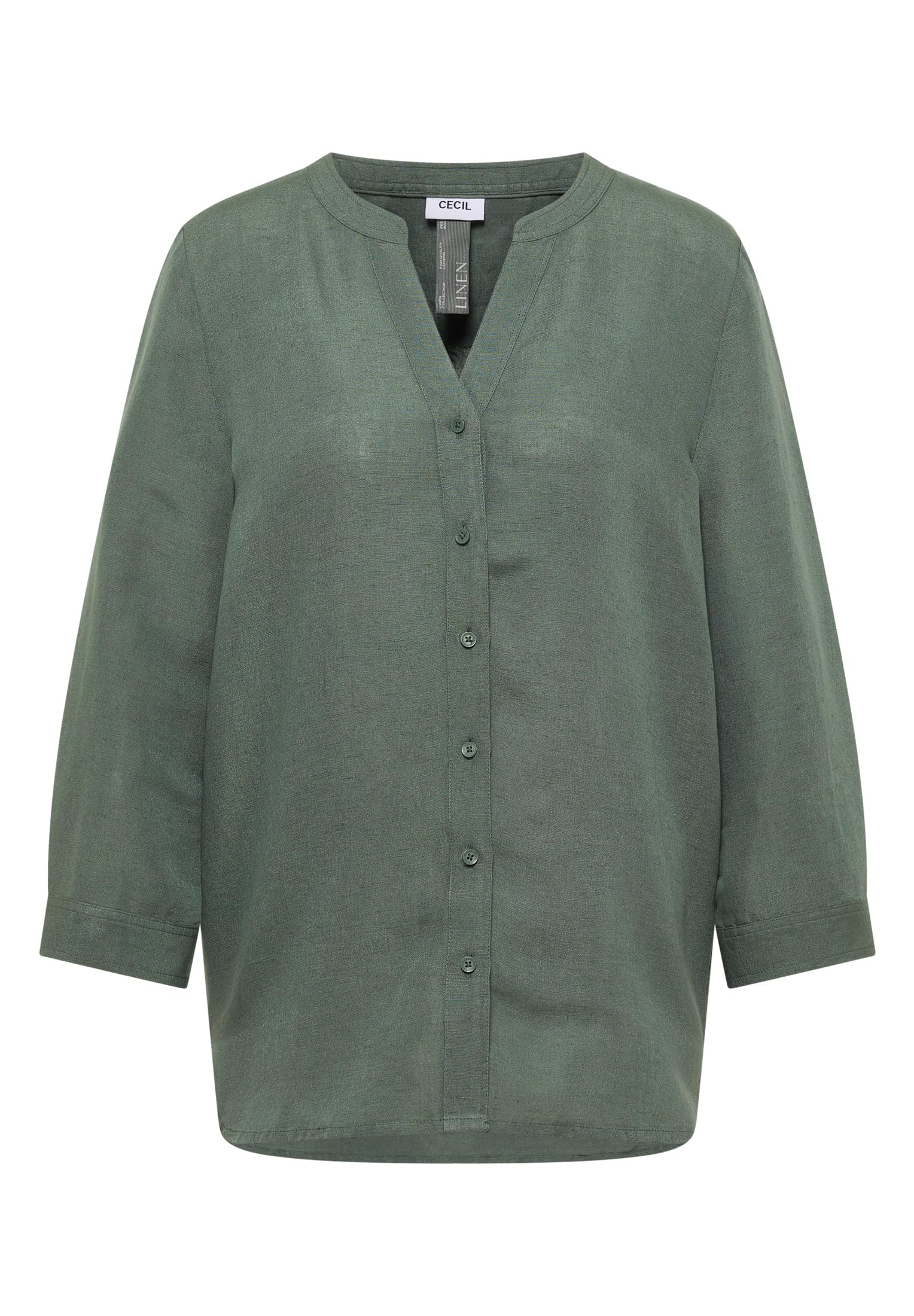 Cecil Bluse mit Split Neck aus Leinenmix