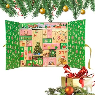 Calendrier de l'Avent vide - 24 jours 2025 - Boîte décorative faite à la main - Pour rebord de fenêtre, bureau, vacances, fêtes, fêtes, articles de papeterie et