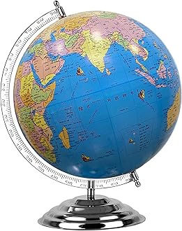 GLOBE DADDYGLOBEDADDY 12 Inch Globe with Heavy Metal Base & Magnifying Glass for Kids Learning, Office Table, Student's Study & Kid's Birthday Gift