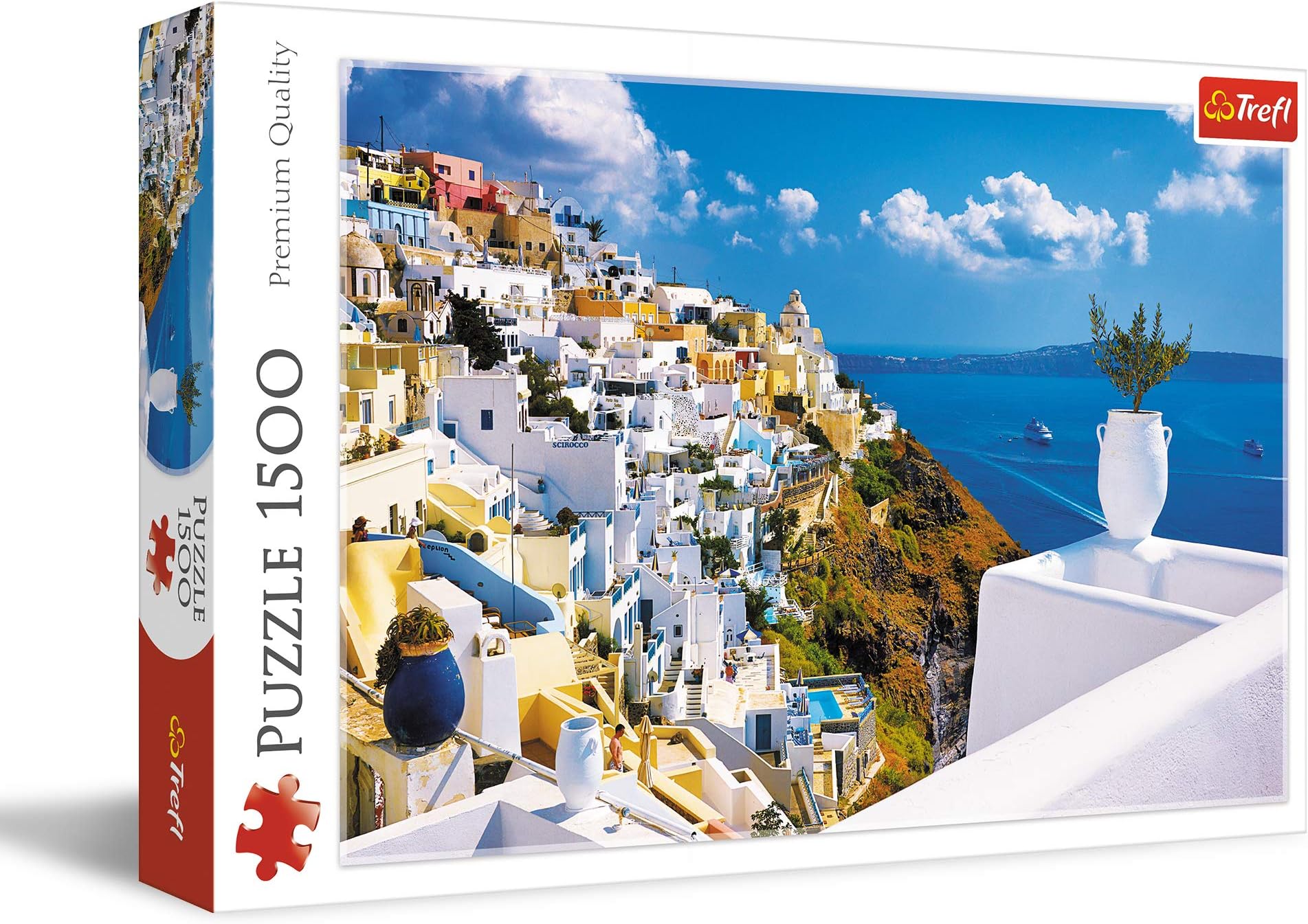 Trefl Red 1500 Piece Jigsaw Puzzle Santorini, Greece 33"x23" Print, DIY Puzzle, Creative Fun, Classic Puzzle for Adults and Children from 14 Years Old