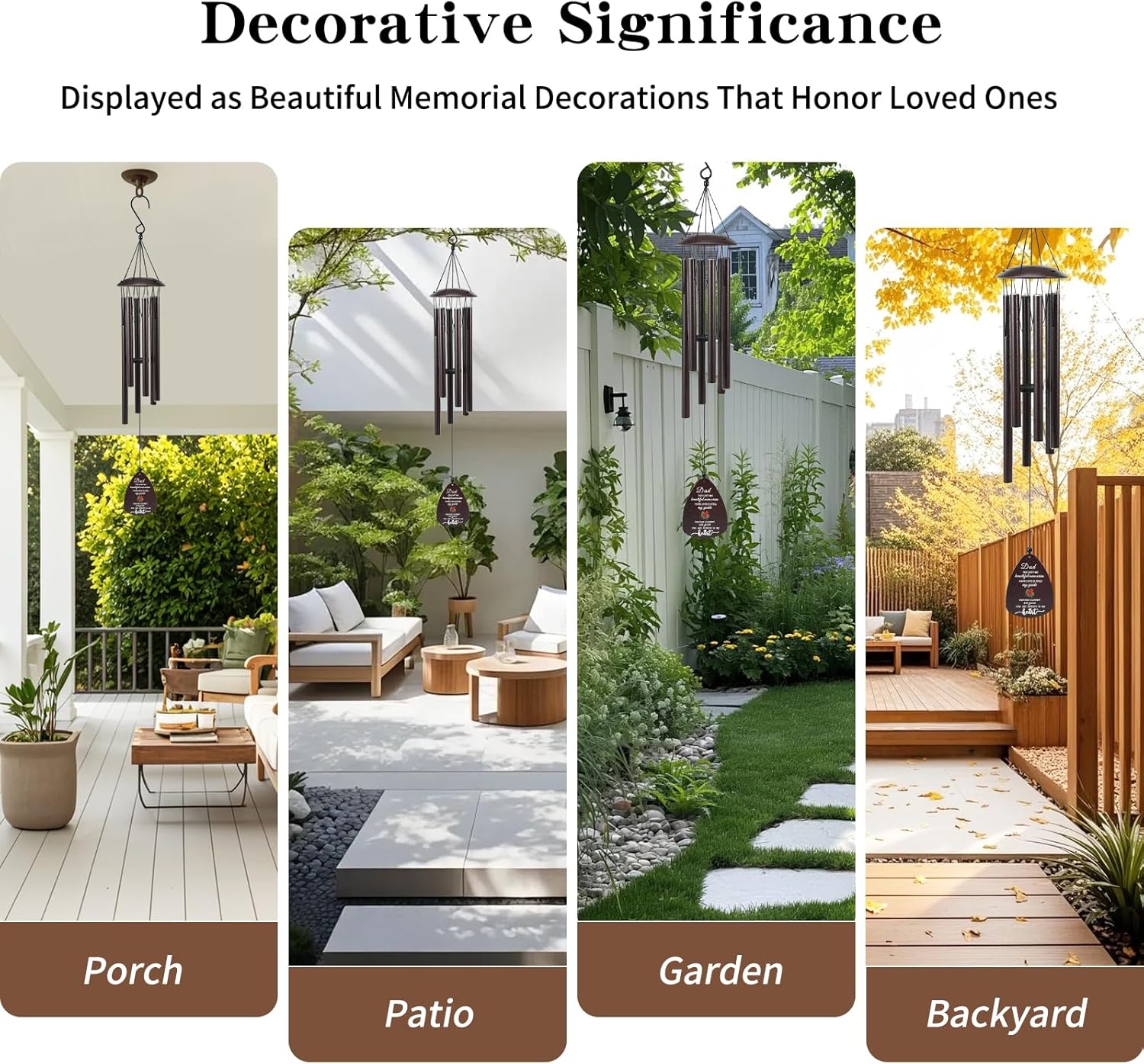 Cardinal Memorial Wind Chimes for Loss of Father, 32" Large Sympathy Windchimes for Outside Deep Tone, Best Bereavement Remembrance Memory Funeral Gifts for Loss of Dad - Image 6