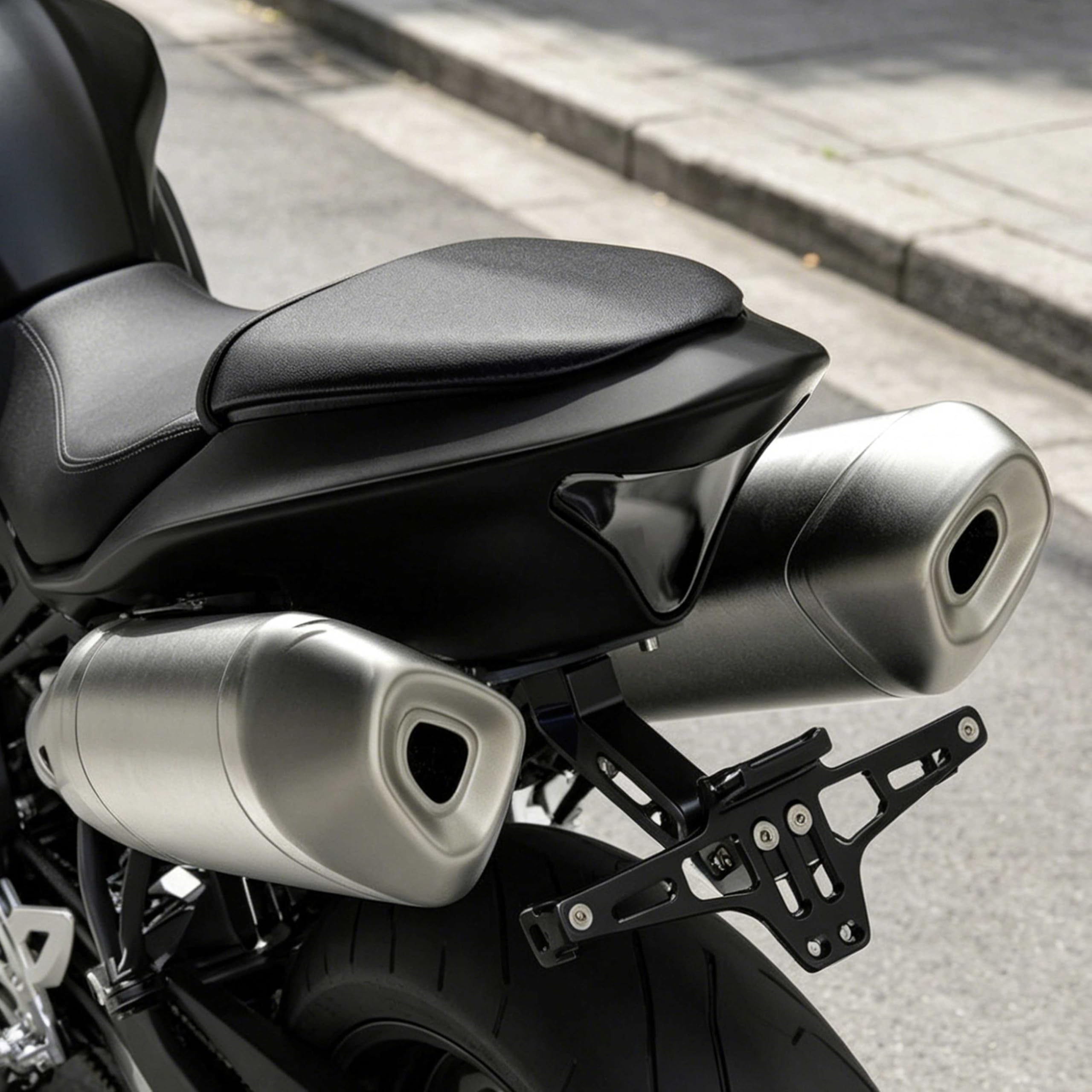 Portatarga moto, portatarga regolabile con illuminazione targa e strumenti, in lega di alluminio universale, compatibile con la maggior parte dei modelli di moto comuni