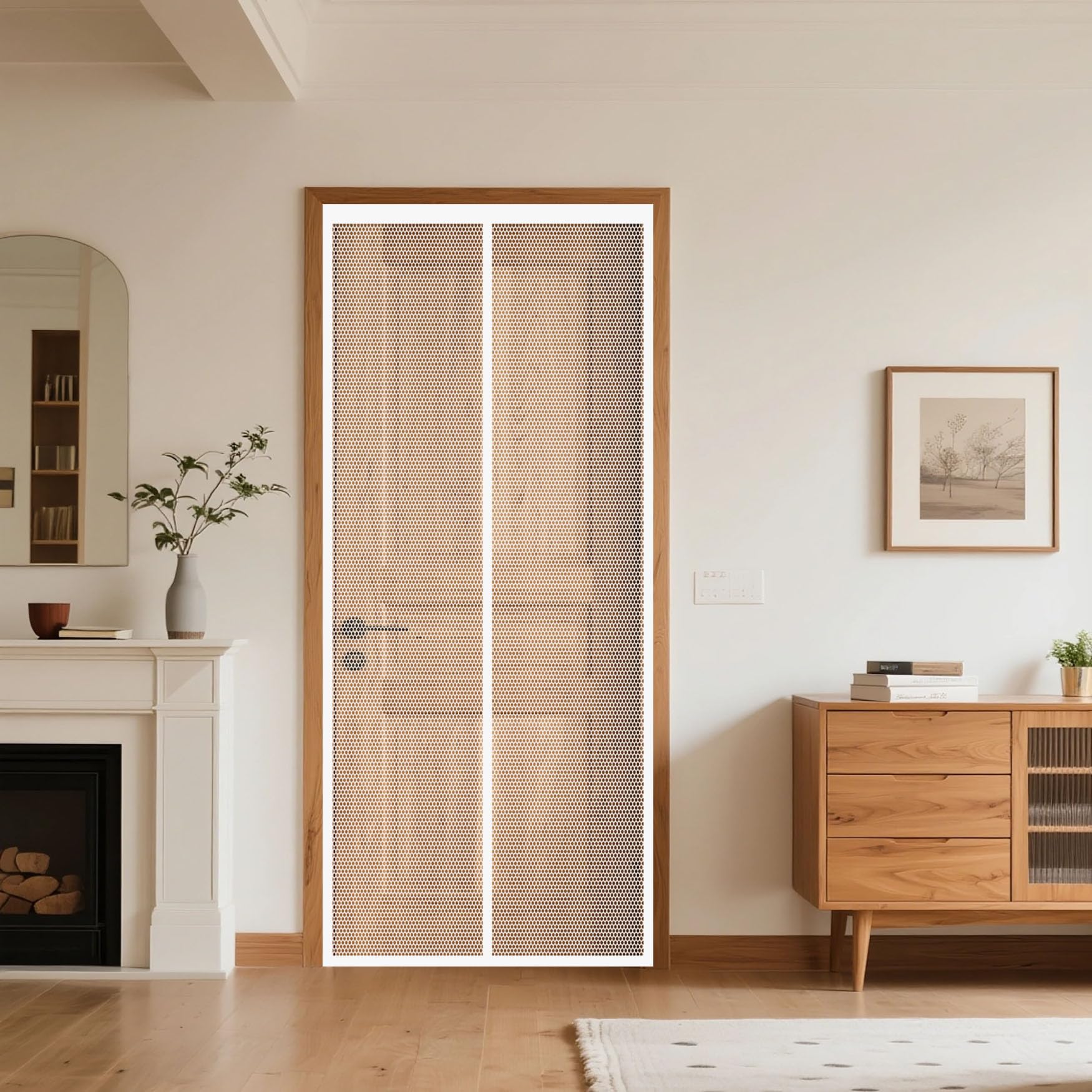 Moustiquaire porte 74 x 183 cm blanc magnétique avec bande adhésive