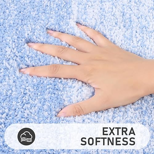 Miniatura 3 de Bsmathom Juego de 4 alfombras de baño, alfombras de baño de microfibra suave y absorbente con contorno en forma de U y cubierta para tapa de