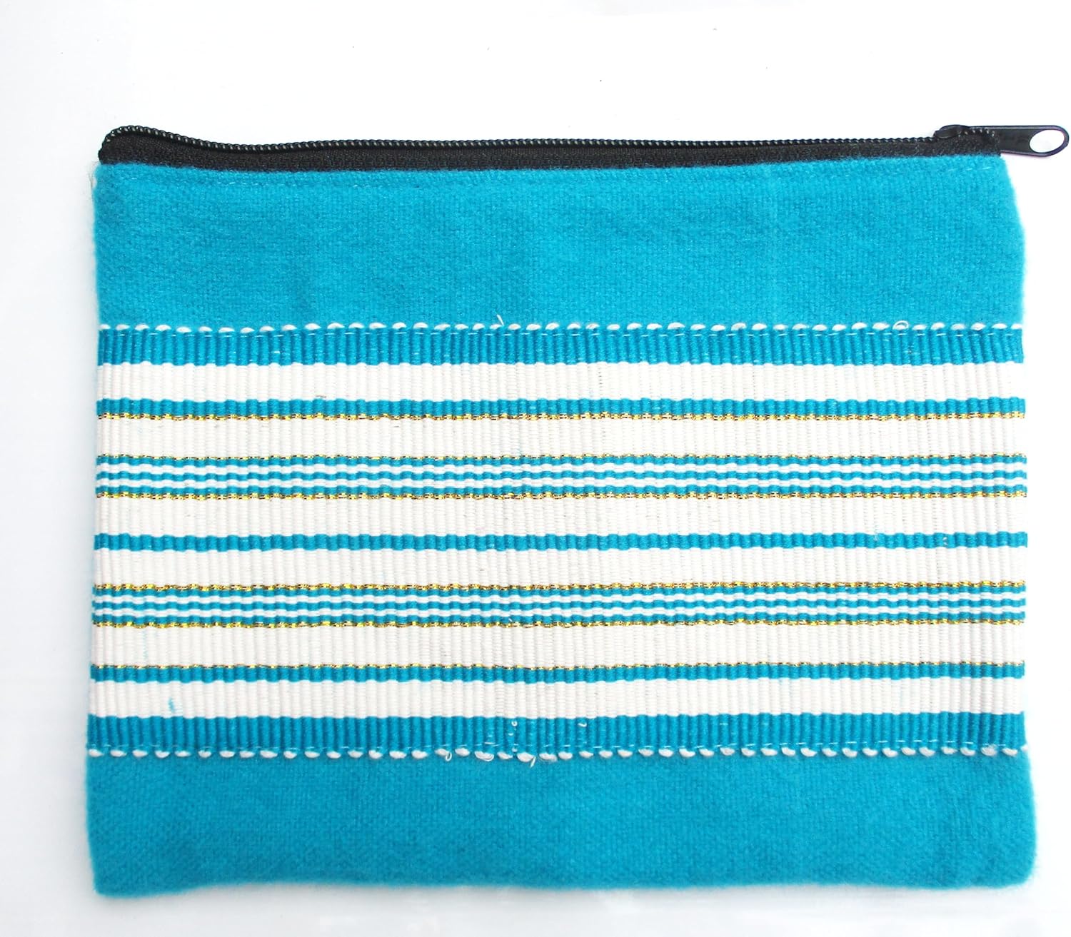 Unique Travel Makeup Bag Cosmetic Organizer Portable Makeup Pouch Case for Purse Pencil Case for Women Girls Small Gift Idea fabric Peru Bolivia Ecuador (Blue Sea)