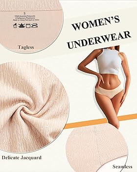 ジェニー★関税込★ NaturalModern Seamless Briefs Seamless Underwear for Women No Show Cheeky Low Rise Bikini