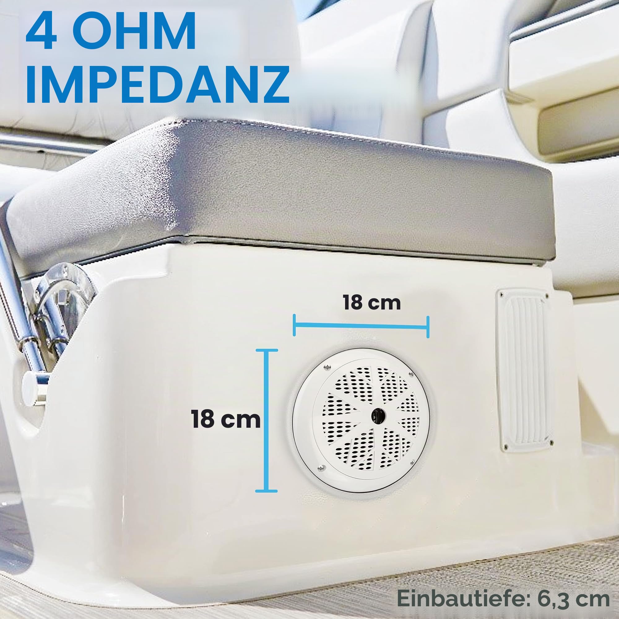 Pyle 16,5 cm Marine-Lautsprecher (2er-Set) – 2-Wege, wasserdicht & wetterfest, Outdoor-Stereoanlage mit 120 W, Polypropylen-Membran & Gewebesicke
