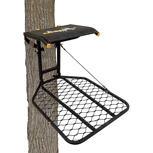 Muddy The Boss XL Wide Stance Hang-On Tree Stand Platform & Hawk Helium Set