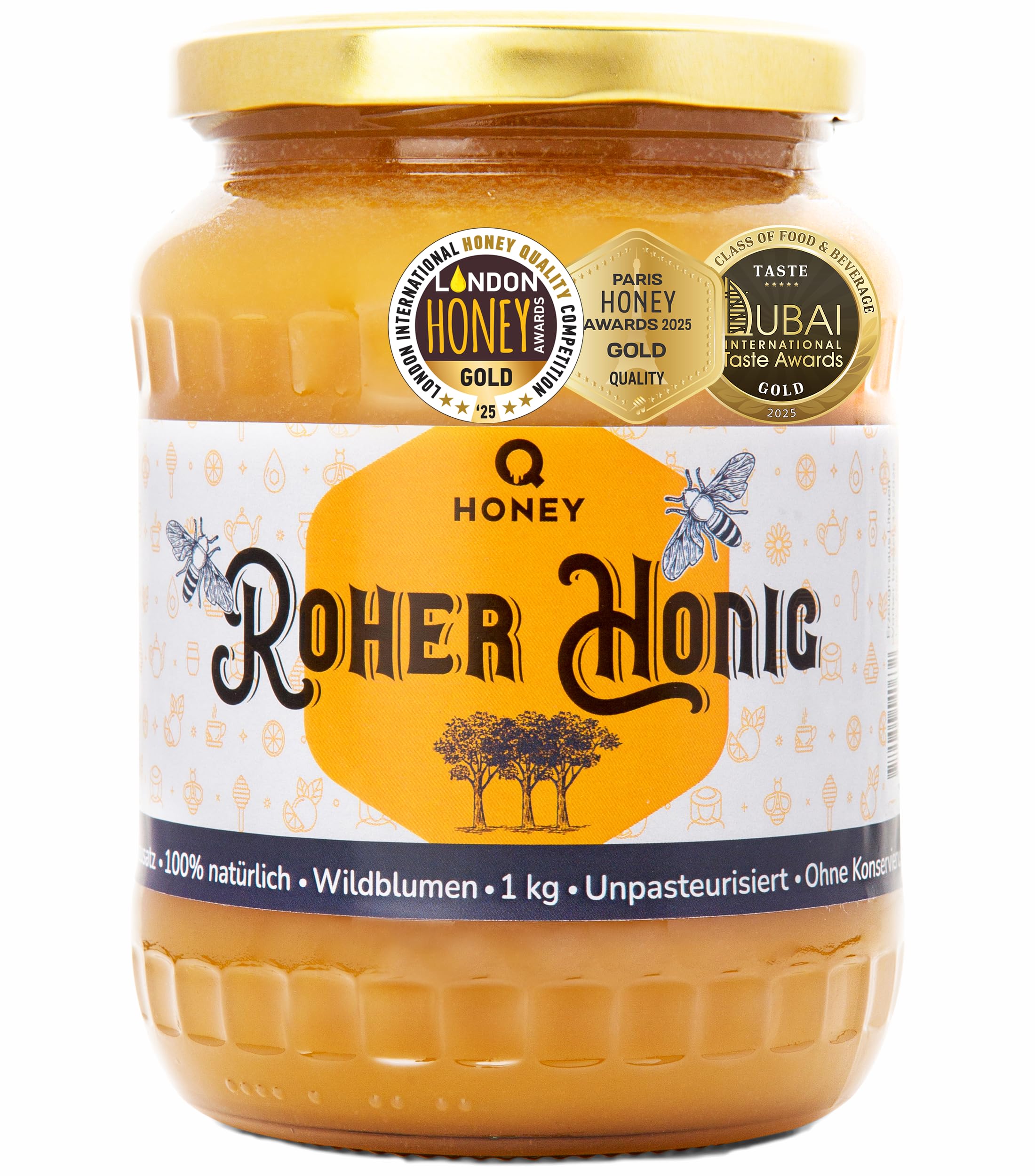 Q Honey – Wildblütenhonig vom Imker, NMR-geprüft, geprüfte Qualität & international anerkannt 2025, 1 kg