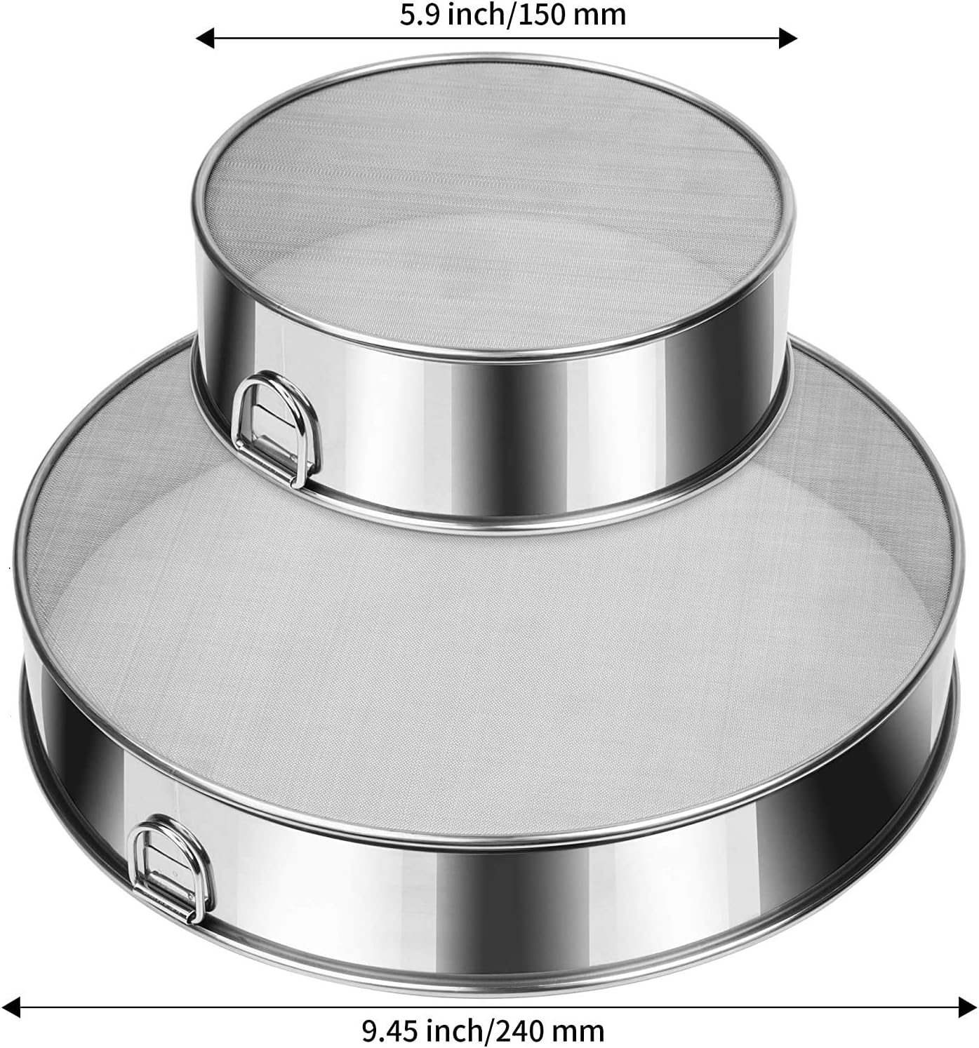 Flour Sifter, 15cm 5.91", 304 Stainless Steel, Fine Mesh