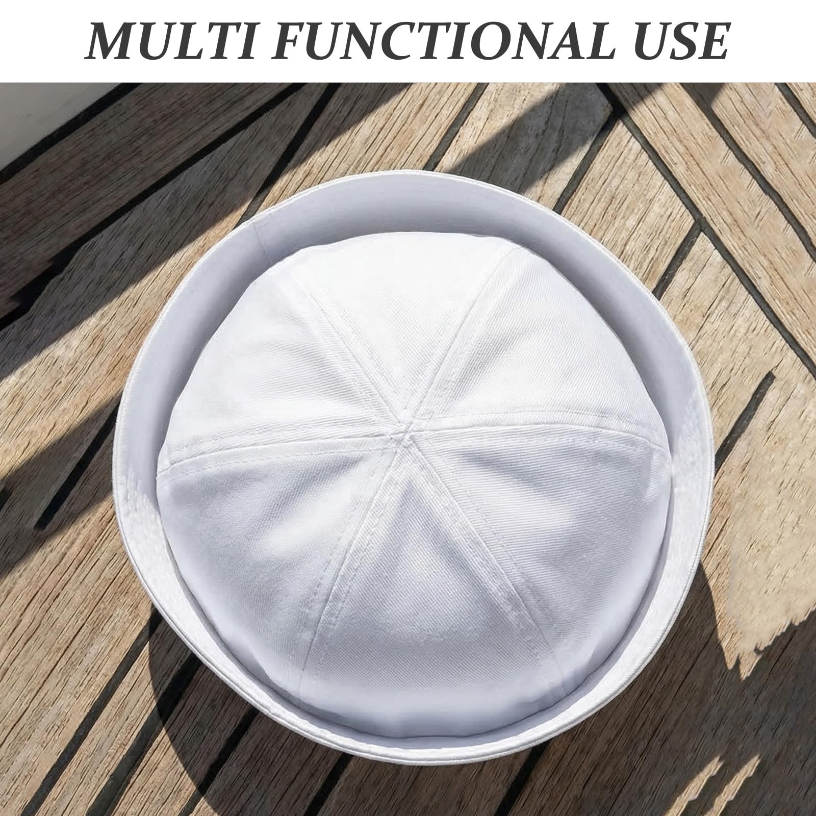 5 pezzi Cappello da marinaio: Cappello da capitano bianco - Cappelli da marinaio per yacht, cappelli da nave per adulti, accessorio per costume di Halloween, festa, poliestere traspirante